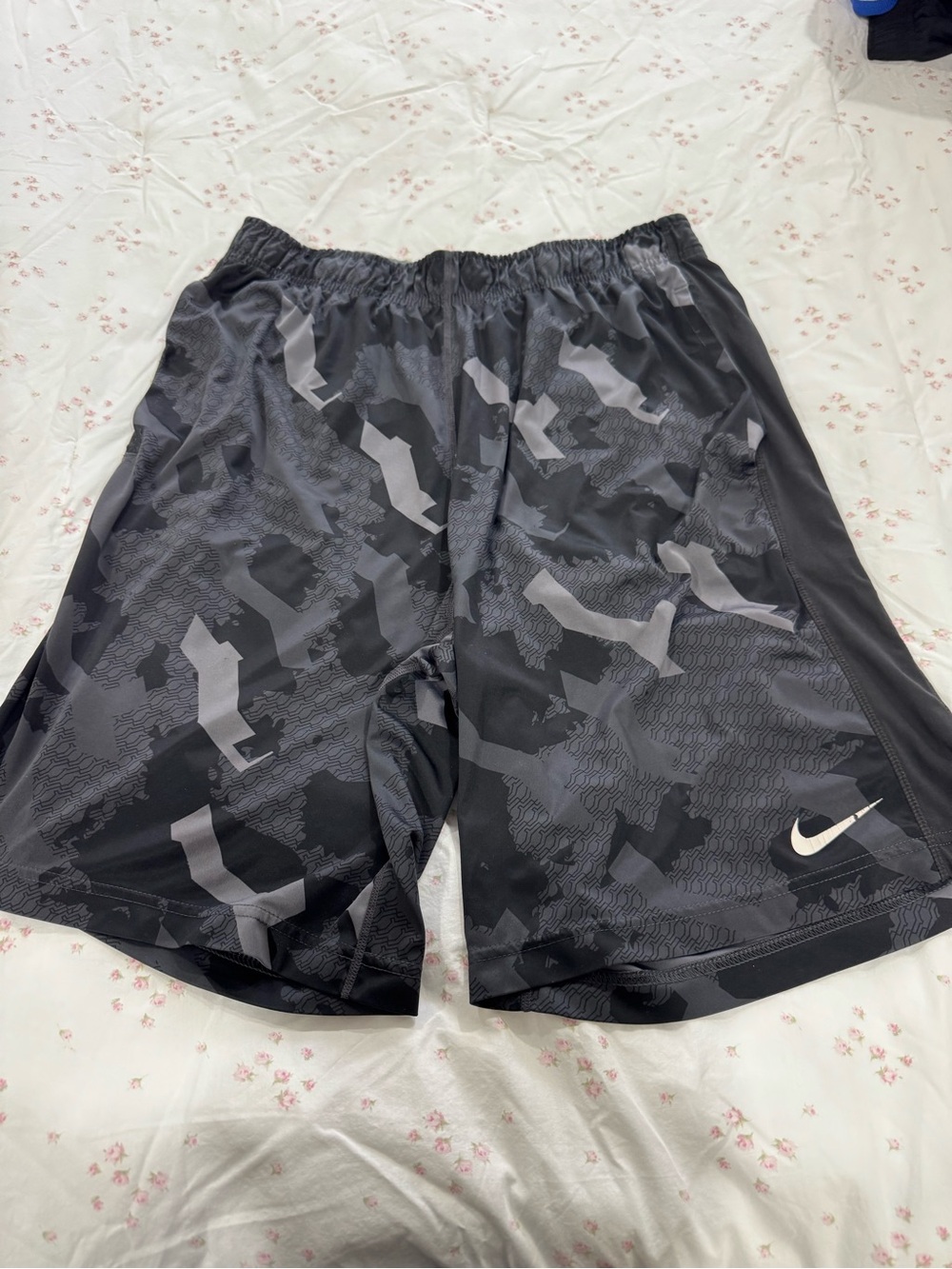 Nike Men’s Black & Gray Camo Athletic Shorts
